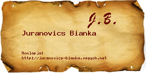 Juranovics Bianka névjegykártya