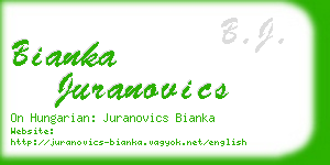 bianka juranovics business card